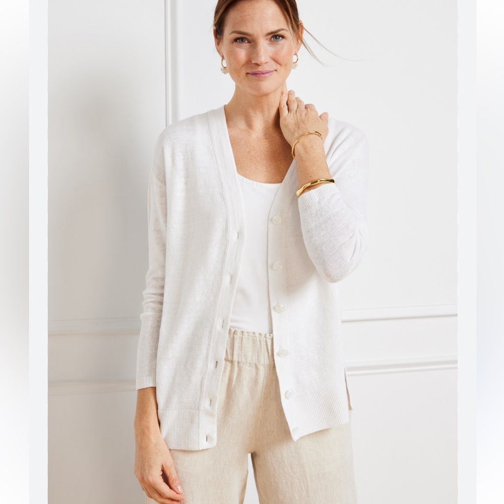 Talbots Cream Women's Button-Down Cardigan
